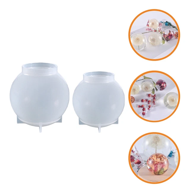 2 Pcs Silicone Molds Epoxy Resin Sphere Casting Crystal Accessories