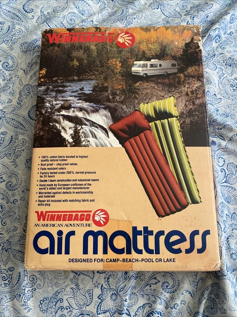 Vintage Winnebago Brave Red Air Mattress 70” x 25 1/2” Camping Lake Pool Beach