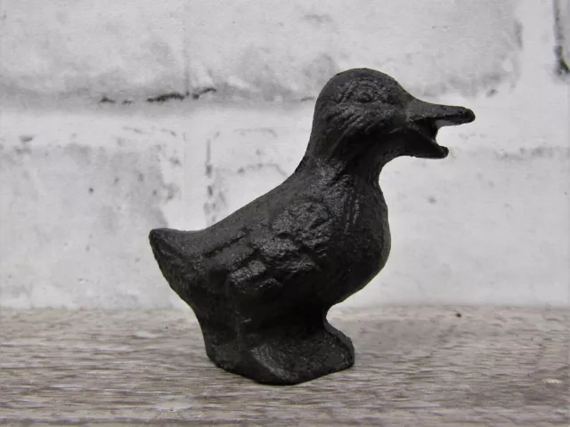 Fun Tiny Wee Miniature Rustic Primitive 1 7/8" tall Cast Iron Duck Bird Toy