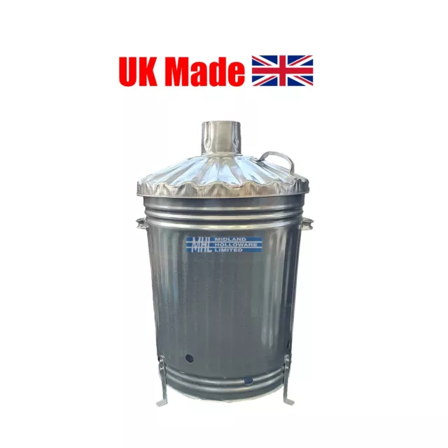 Mini Garden Incinerator Bin Small Fire Bin Galvanised Steel For Burning Wood