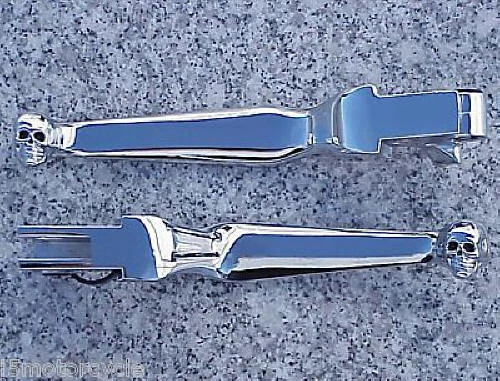 Find CHROME SKULL BRAKE CLUTCH LEVERS 4 1996-2010 HARLEY SOFTAIL DYNA GLIDE SPORTSTER In