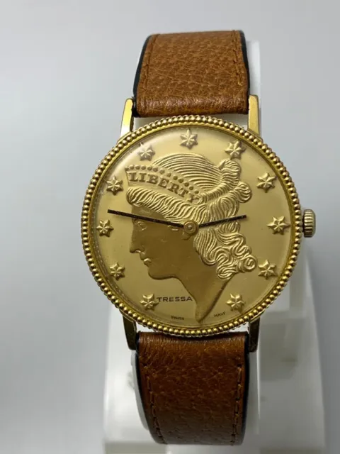 Vintage Treesa Liberty Coin Swiss Men's Wristewatch