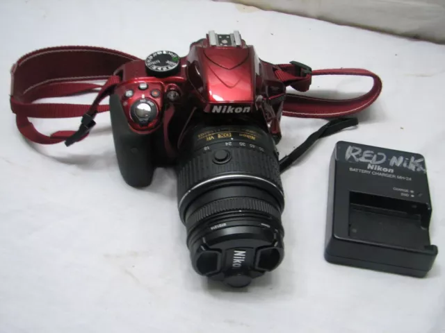 Nikon D3300 Digital SLR Camera Red DSLR 24.2 MP D 3300 DX VR G II AF-S 55mm Lens