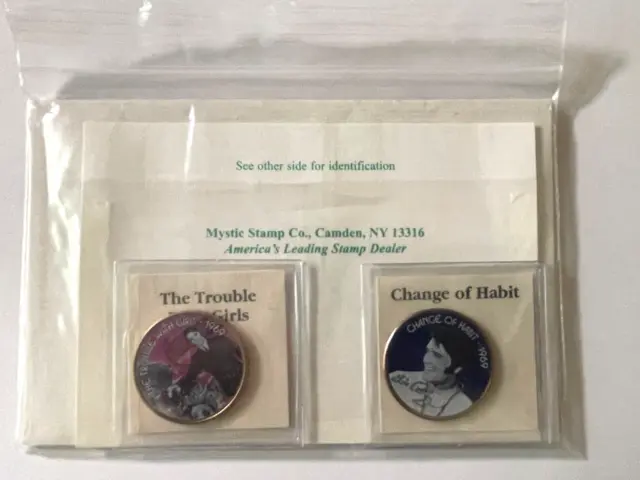 2 E Presley Movie Coin Collection Colorized Half $ Change of Habit Trouble Girls