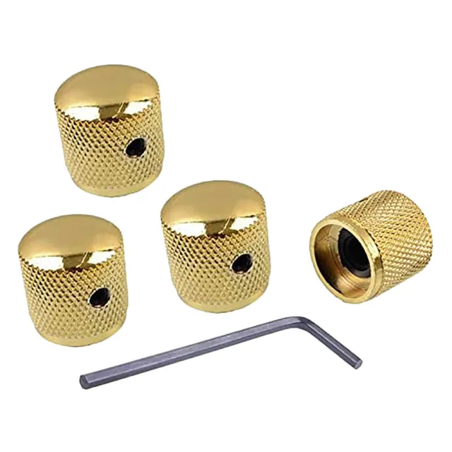 4Pcs Metal Volume Tone Dome Tone Guitar Speed Control Knobs with Screws for F1F9