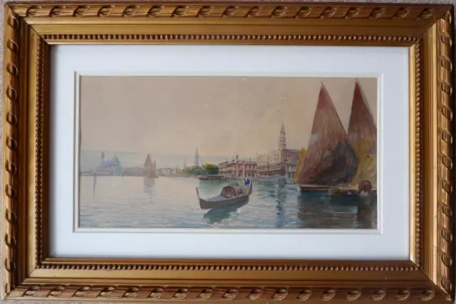 Venice, Italy. 19th Century Italian School Framed Watercolour.