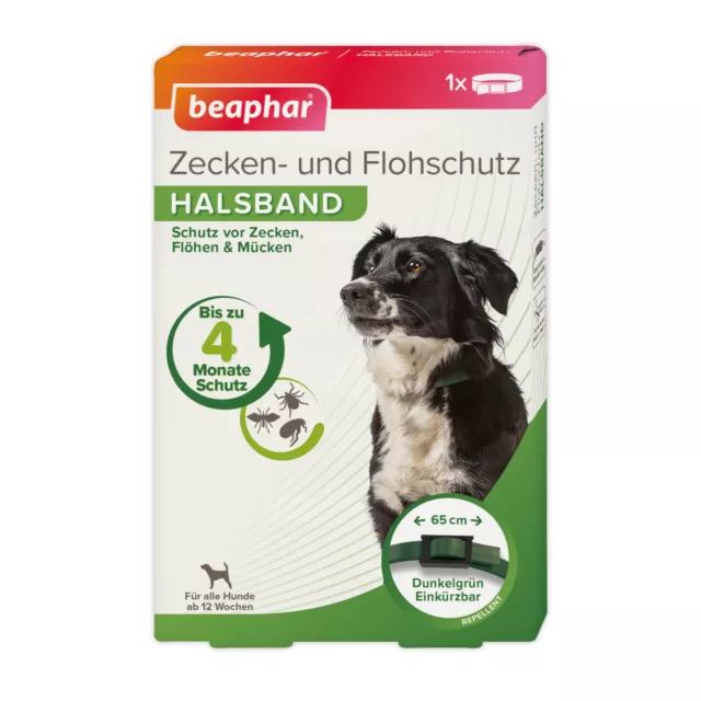 Beaphar - Zecken- und Flohschutz Halsband für Hunde 65 cm - Zeckenhalsband Flöhe