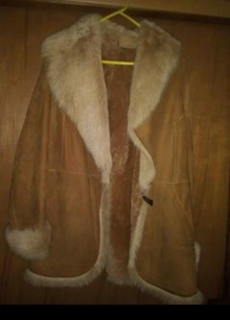 Spanish Marino micro shear sherling fur coat Toscana trim