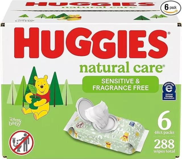 Baby Wipes Huggies Natural Care Sensitive Baby Wipes, Unscented Multiple Count