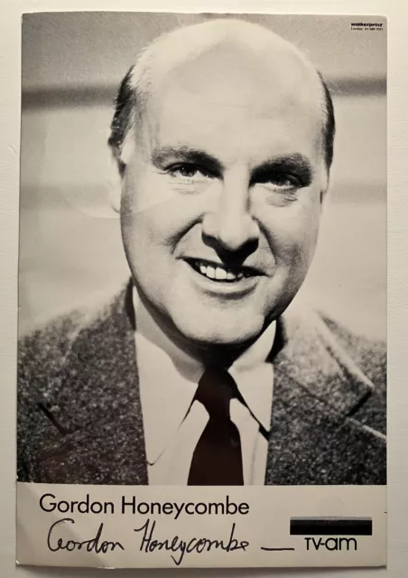 GORDON HONEYCOMBE - TV-AM - Hand Signed, Undedicated Cast Fan Card