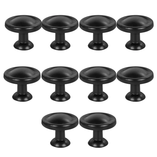10 Pcs Cupboard Round Drawer Knobs Black Kitchen Cabinet Handles