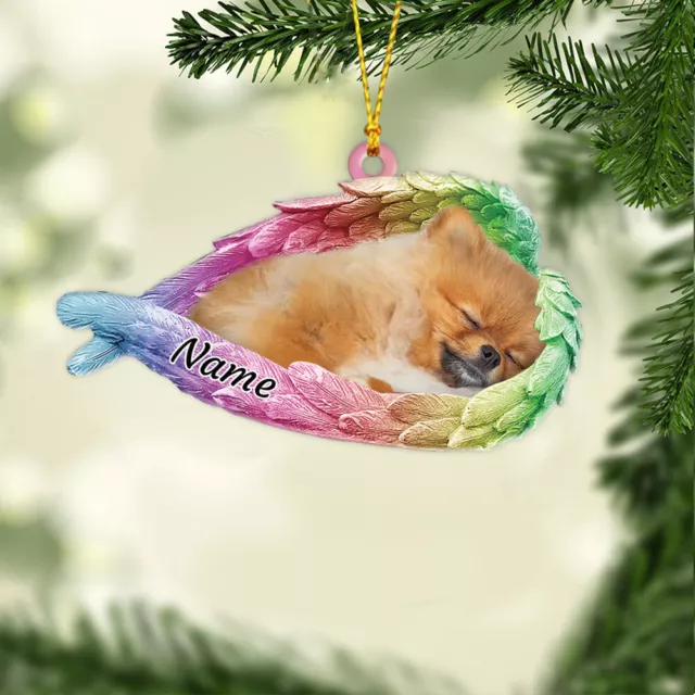 Pomeranian Dog Angel Wings Car Ornament, Pomeranian Dog Angel Ornament