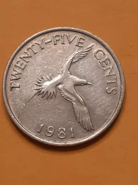 1981 25 Cents Bermuda Coin