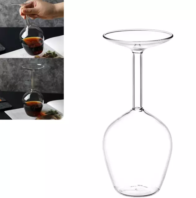 14 Fluid Ounce Unique Long Stem Upside Down Wine Glass