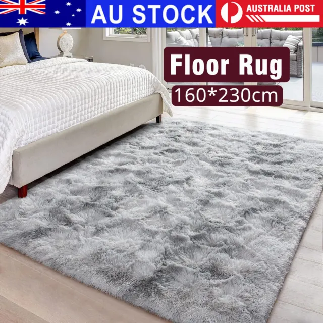 Large Floor Rug Rugs Fluffy Area Carpet Shaggy Soft Pads Room Kitchen Mat