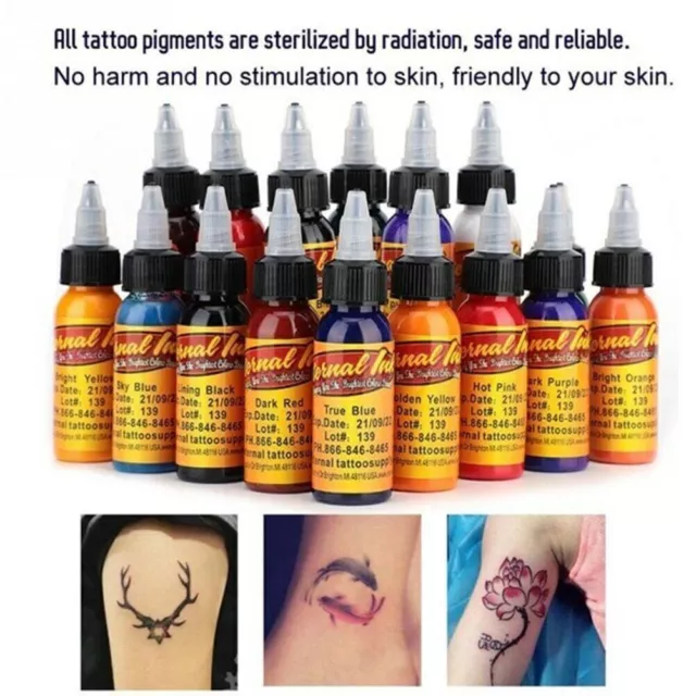 25 Colors (Front) Set Eternal Tattoo Color Ink 1 oz 30ml Bottle Professional Ink