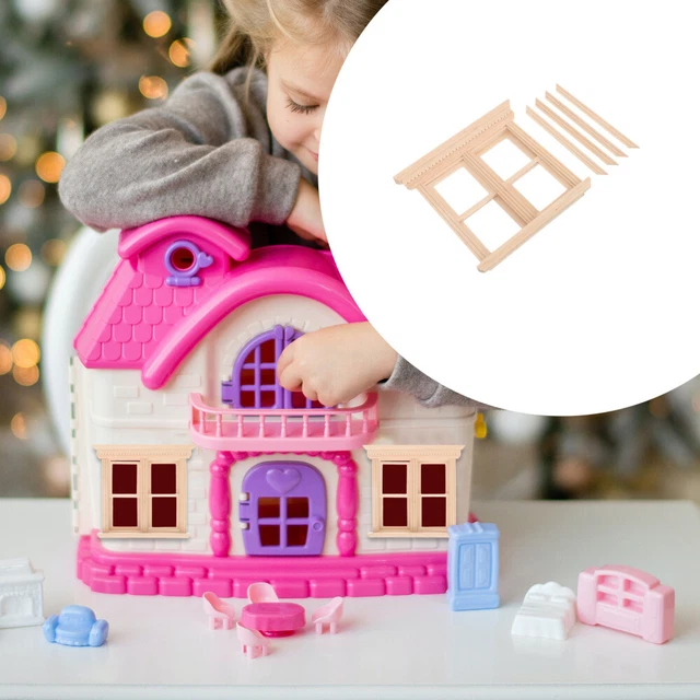 Casa delle bambole finestra legno miniatura telaio finestre micro mobili ornamenti