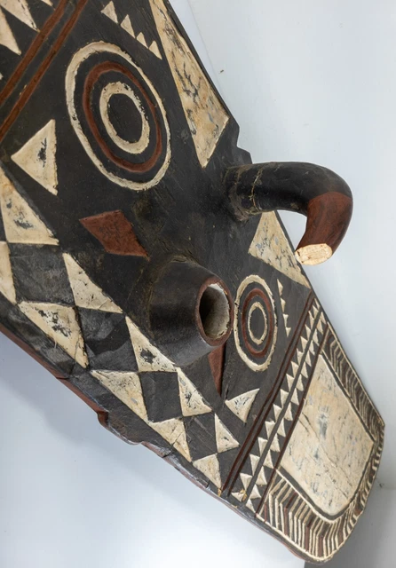 Antique Vintage Decorative African Burkina Faso Bwa Butterfly Hawk Mask 7