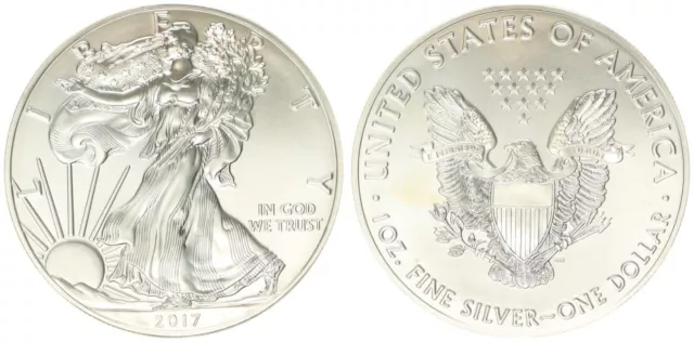 De Ee Uu 1 Dólar 2017 American Eagle Liberty - 1 Onza Plata Fina sin Circulación