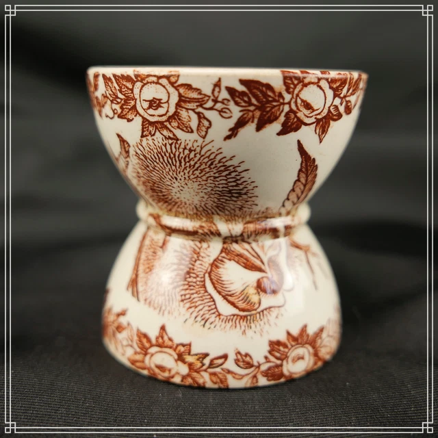 Elegant Coquetier En Faience Art Nouveau Probablement Sarreguemines