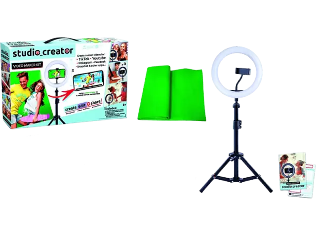 Aro de luz+Soporte Studio Creator Video Maker Kit, Para niños, Multicolor