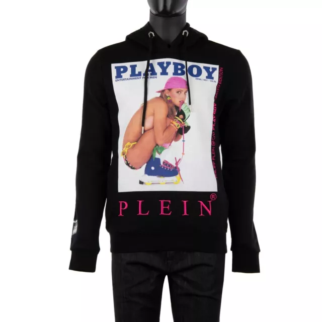 PHILIPP PLEIN x PLAYBOY Skategirl Julie Clark Print Hoodie Sweater Schwarz 08365