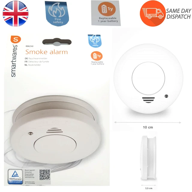 HOME FIRE ALARM Battery Smoke Detector Gas Sensor Smartwares Optical