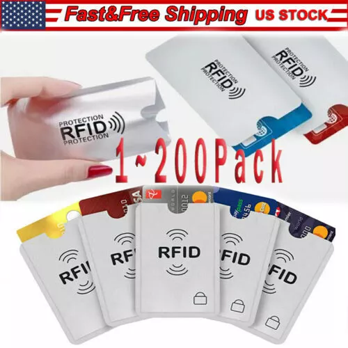 RFID Credit Debit ID Card Sleeve Protector Blocking Safety Shield Anti Theft Lot