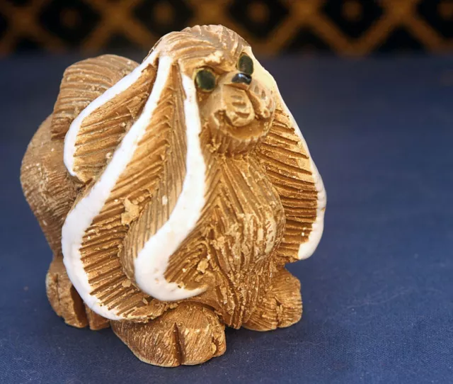 Artesania Torreon Pekinese Dog Figurine Rinconada Style Hand Carved Uruguay