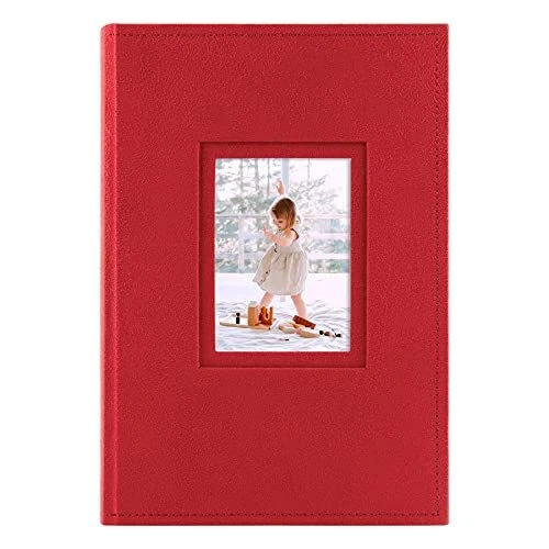 Álbum de fotos recuerdos de vacaciones de Navidad para 300 bolsillos de fotos 4x6 gamuza naranja