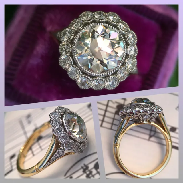 4 Ct Round Cut Lab-Created Diamond Two-Tone Style Victorian Vintage 1920's Rings 2