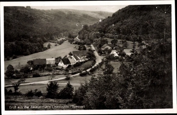 Ak Zwieselmühle Schollbrunn im Spessart, Gesamtansicht, Gasthaus... - 3201523