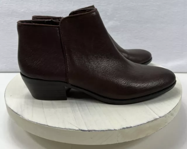 Sam Edelman Petty Brown Leather Zip Up Ankle Chelsea Booties Womens Size 6M