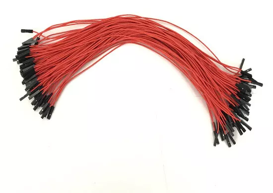 30pcs Dupont 2.54mm 1P 30cm red Jumper wire double female for Arduino Breadboard