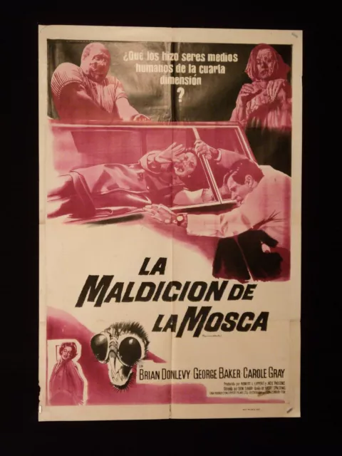 CURSE OF THE FLY (1965) * HORROR * BRIAN DONLEVY * ARGENTINE 1sh MOVIE POSTER