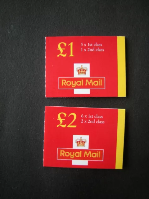 £1 & £2 Stamp booklets 1st and 2nd Class Stamps