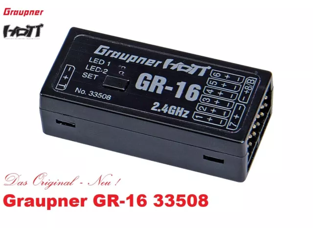 Graupner GR-16 33508 - 2,4GHZ HOTT 8K EMPFÄNGER Graupner/Hott GR16 -  NEU&OVP