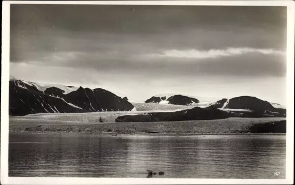 Ak Spitsbergen Spitzbergen Norwegen, Kingsbay, Blick zum Ufer der... - 4162627