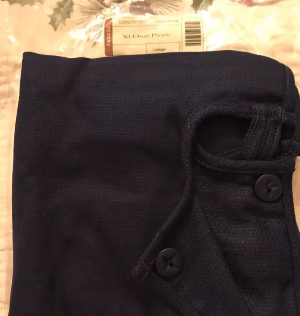 * Longaberger XL Oval PICNIC LINER Indigo Blue  for Your Basket 20509144 NeW