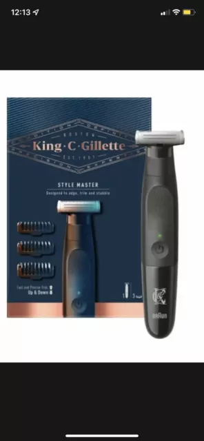 GILLETTE King C Style Master Tondeuse A Barbe avec 3 Sabots et 1 Lame