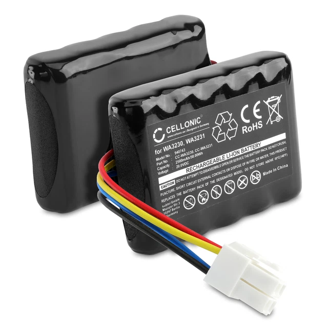CELLONIC 2X Ersatz Akku für Worx Landroid S300/S Basic/ S500i/S450i, WR105SI Ersatzakku WA3230