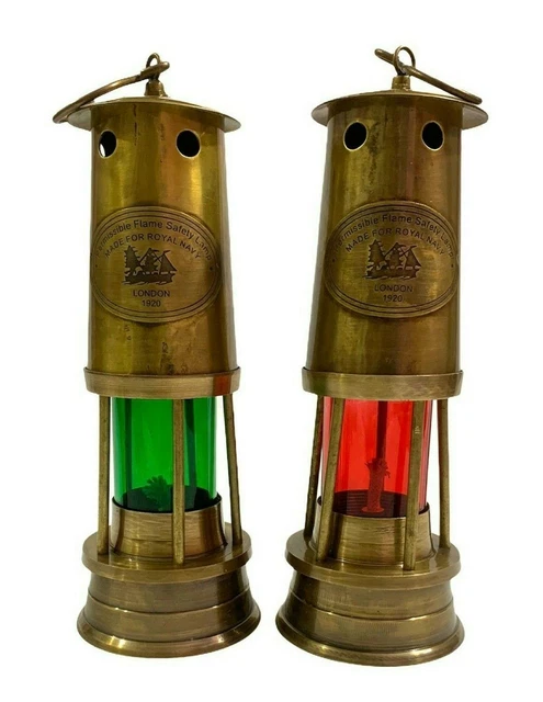 Handgefertigte Öllaterne aus antikem Messing, 20,3 cm, nautische maritime...