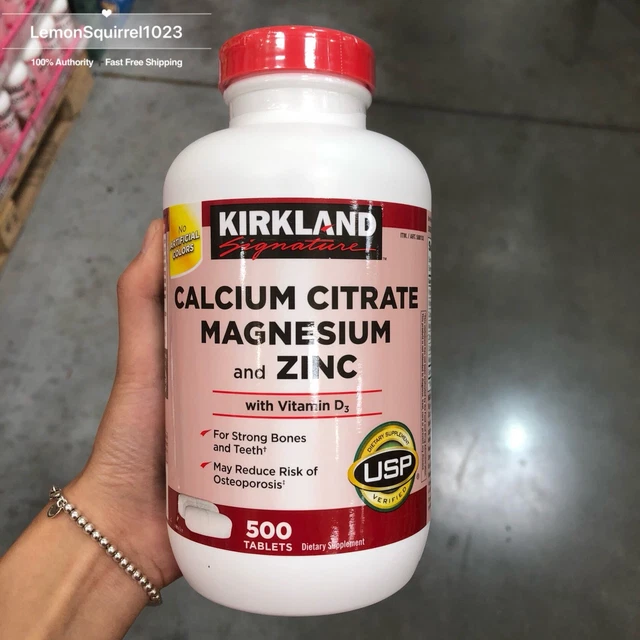 NEW KIRKLAND SIGNATURE Calcium Citrate 500 mg, 500 Tablets D3