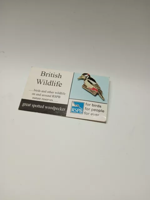 RSPB Bird Pin Great Spotted Woodpecker British Wildlife