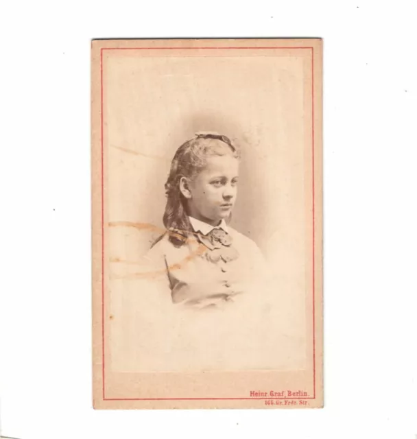 Heinrich Graf CDV Foto Feines Mädchen / Adel / Gräfin Arnim Mellenau  - 1870er