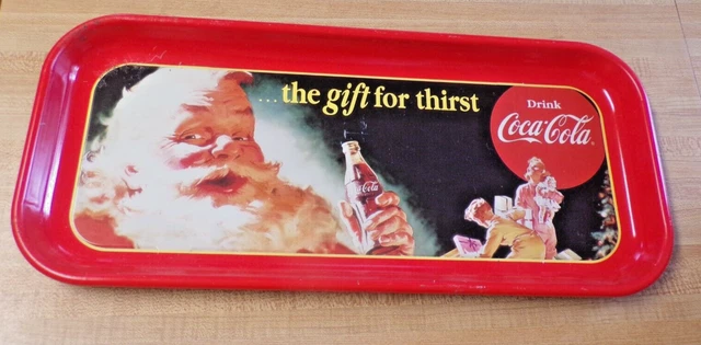 Vintage Tin Coke Coca Cola Tray 1997 SANTA Gift For Thirst 9 x 19" Made In USA