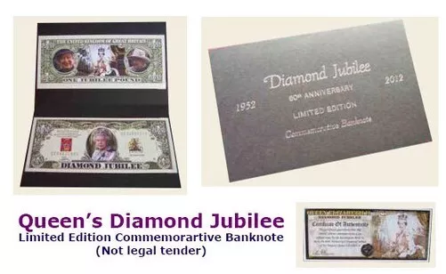 Queen Elizabeth II Diamant Jubiläum 1952-2012 Gedenkausgabe Banknote