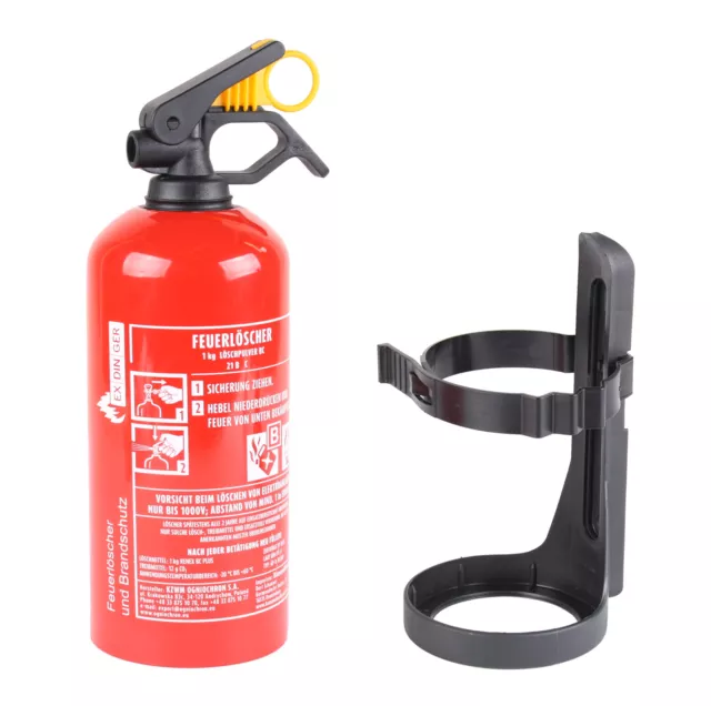 Auto - Feuerlöscher CO2 GP-1z / 1 kg BC Pulver mit Halterung und Sicherungskeil