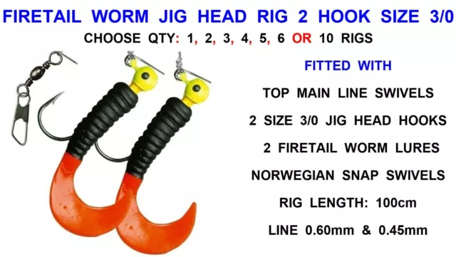 2 FLADEN JIGGING Rigs 6 Hook 3 x 4/0 Spoons 3 x Gummi Macs 6/0 & 9/0 £8.95  - PicClick UK