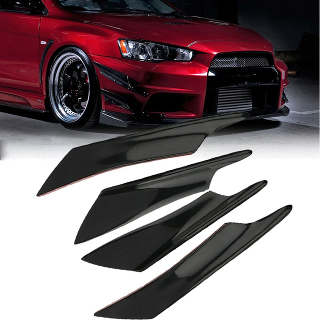 DTOUCH Racing Universal Exterior Front Bumper Lip Splitter Fins Spoiler